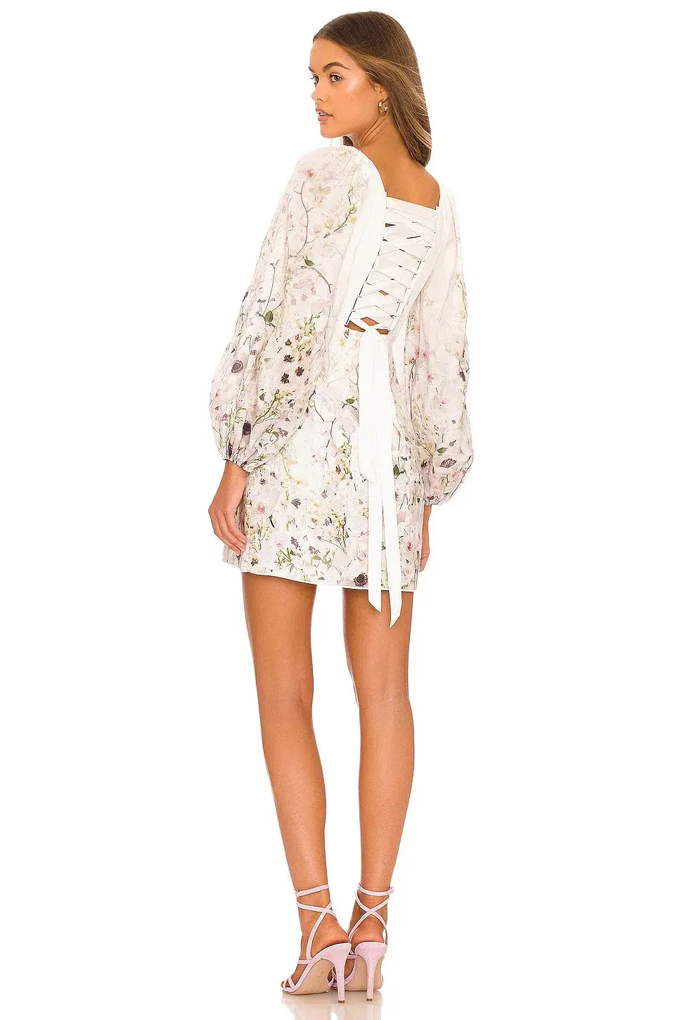Zimmermann Dancer Panelled Mini Dress in Ivory Garden Floral Size 1/AU 10 - Image 4