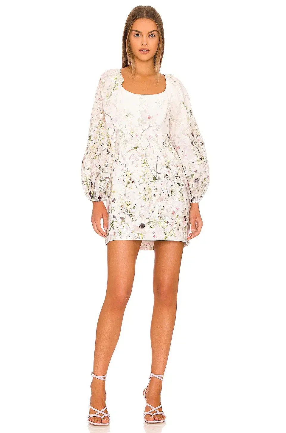 Zimmermann Dancer Panelled Mini Dress in Ivory Garden Floral Size 1/AU 10 - Image 1