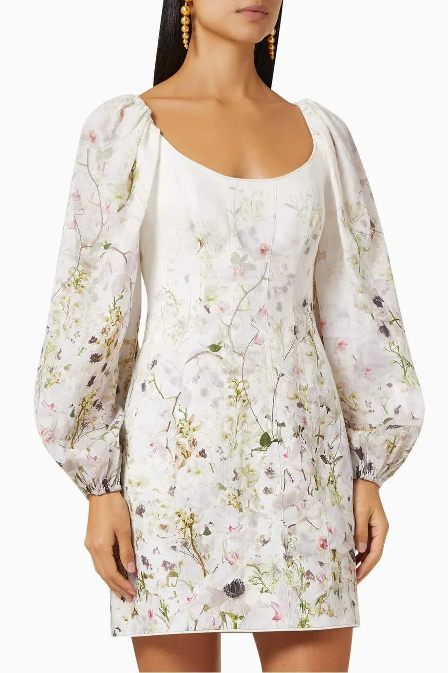 Zimmermann Dancer Panelled Mini Dress in Ivory Garden Floral Size 1/AU 10 - Image 2