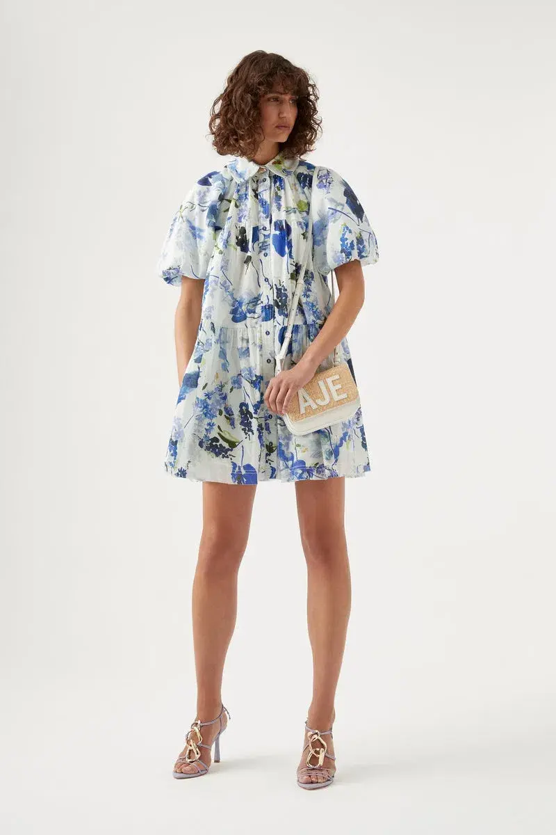 Aje Pablo Mini Dress Lavender Floral Size 14 - Image 1