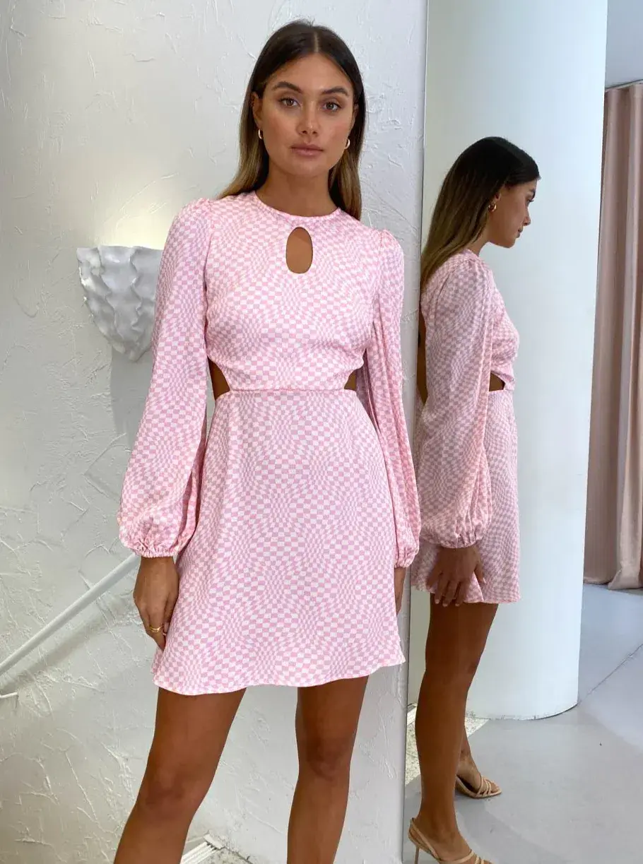 The Wolf Gang Levisa Key Hole Mini Dress Pink Size 8 - Image 1