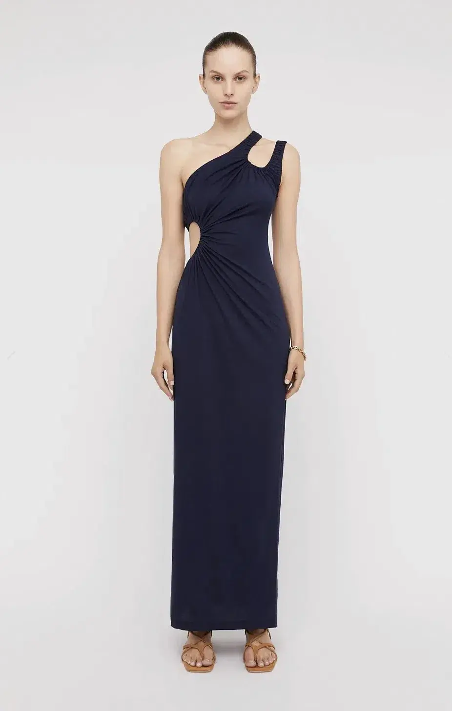 Scanlan Theodore Mercerised Cotton Dress Navy Size 8 - Image 1