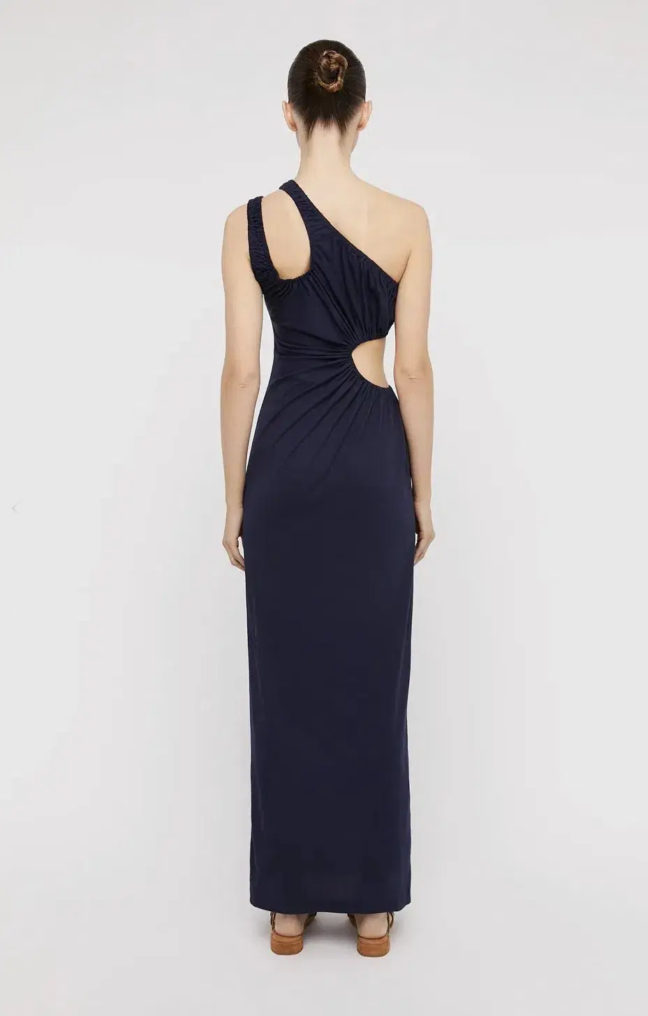 Scanlan Theodore Mercerised Cotton Dress Navy Size 8 - Image 2