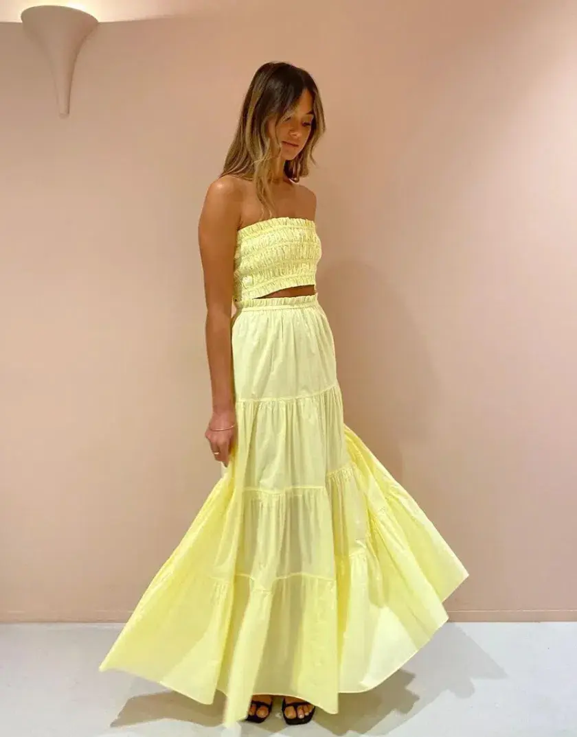 Steele Parasol Skirt & Paradise Top Set Yellow Size 6  for rent on The Volte - main image