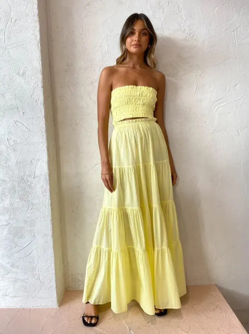 Steele Parasol Skirt & Paradise Top Set Yellow Size 6  - Image 1