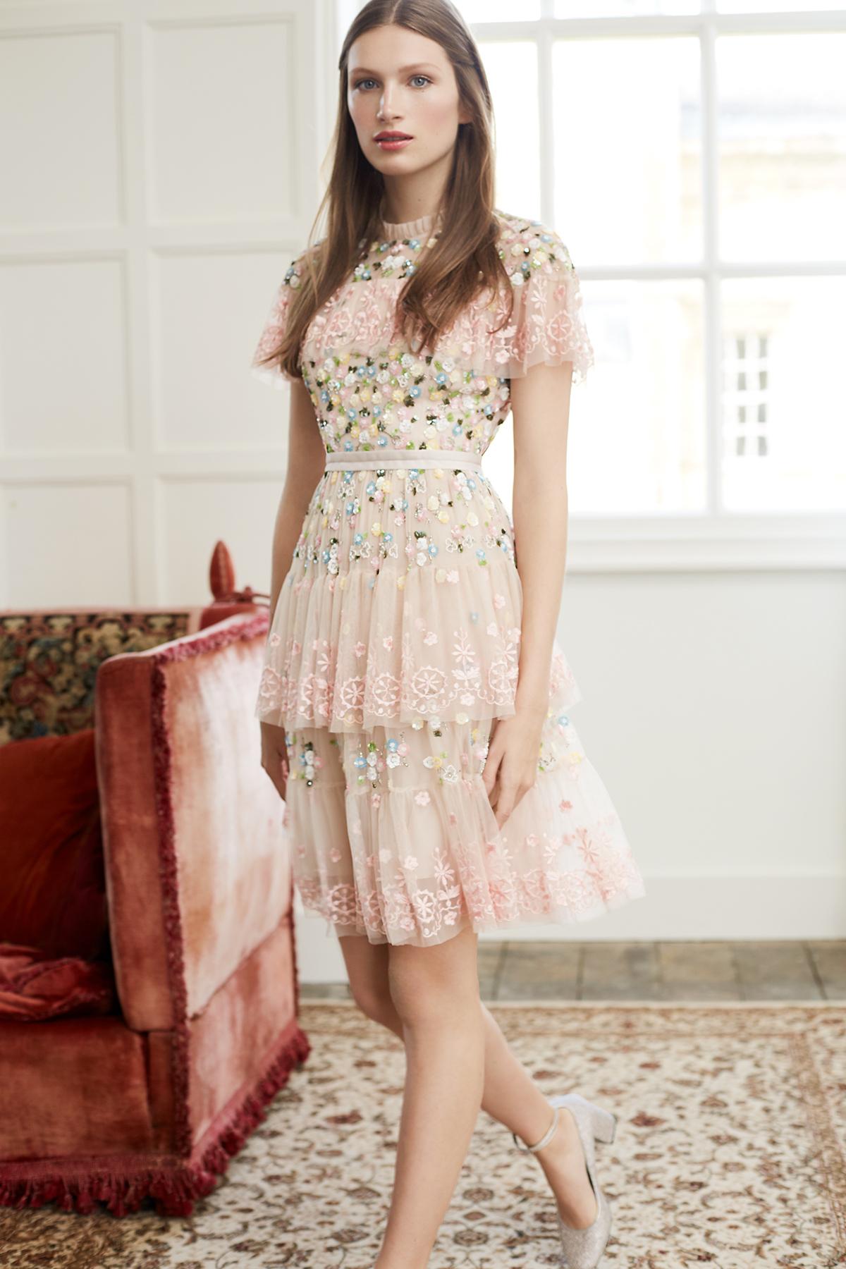 Needle and Thread Pink Tiered Anglais Dress size 8 - Image 1