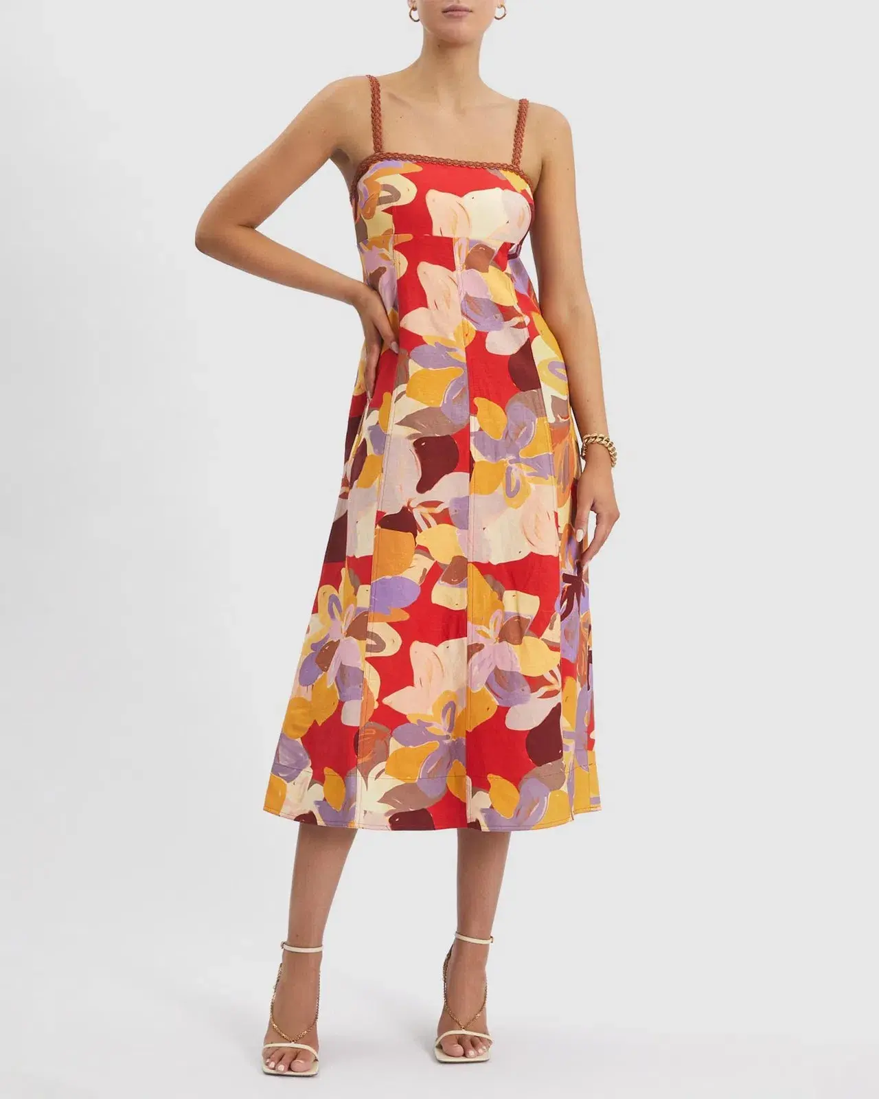 Rebecca Vallance Santiago Midi Dress in Multi Size AU 10 - Image 1