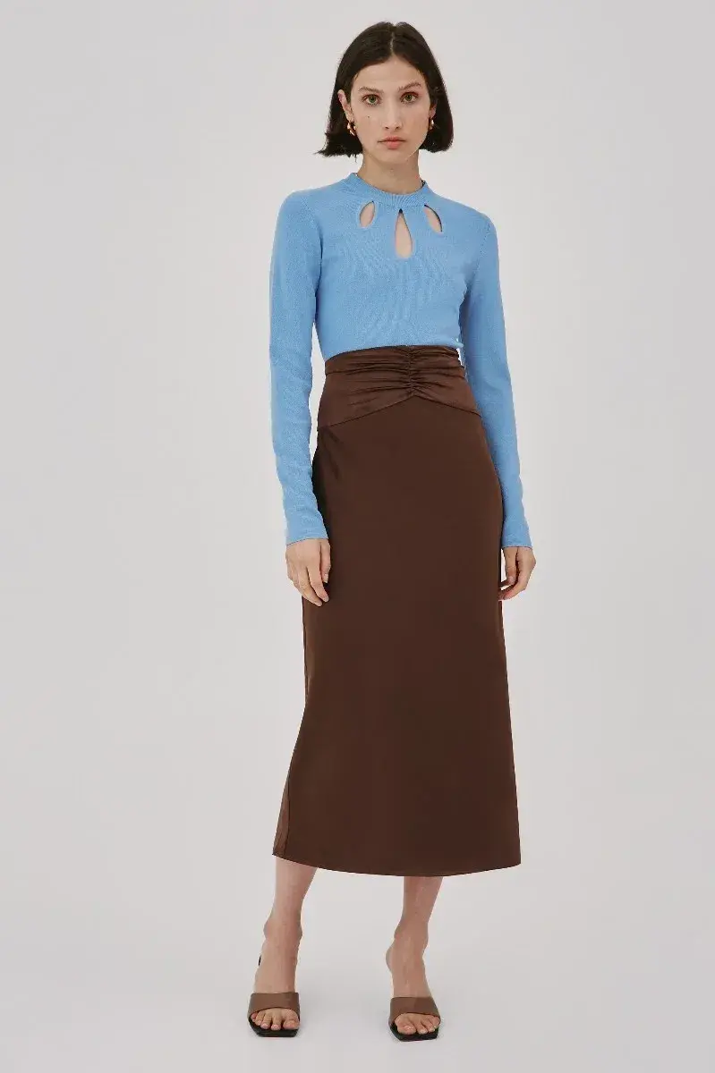 C/MEO CollectiveCollective Midi Skirt Brown Size 10  - Image 1