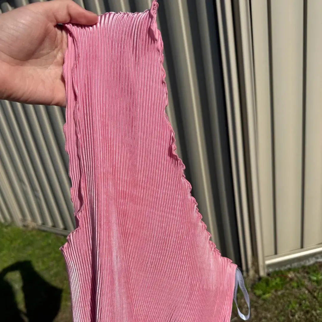 L'Idee Soiree Pleated One Shoulder Dress in Pink Size 8 for rent on The Volte - main image