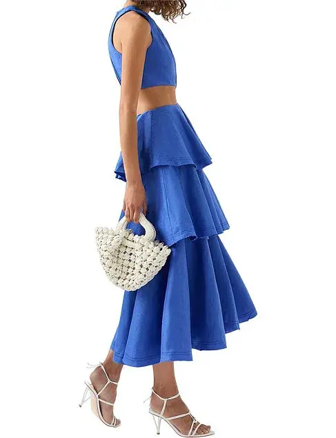 Aje Wave Cut Out Ring Midi Dress Blue Size 8 / S - Image 2