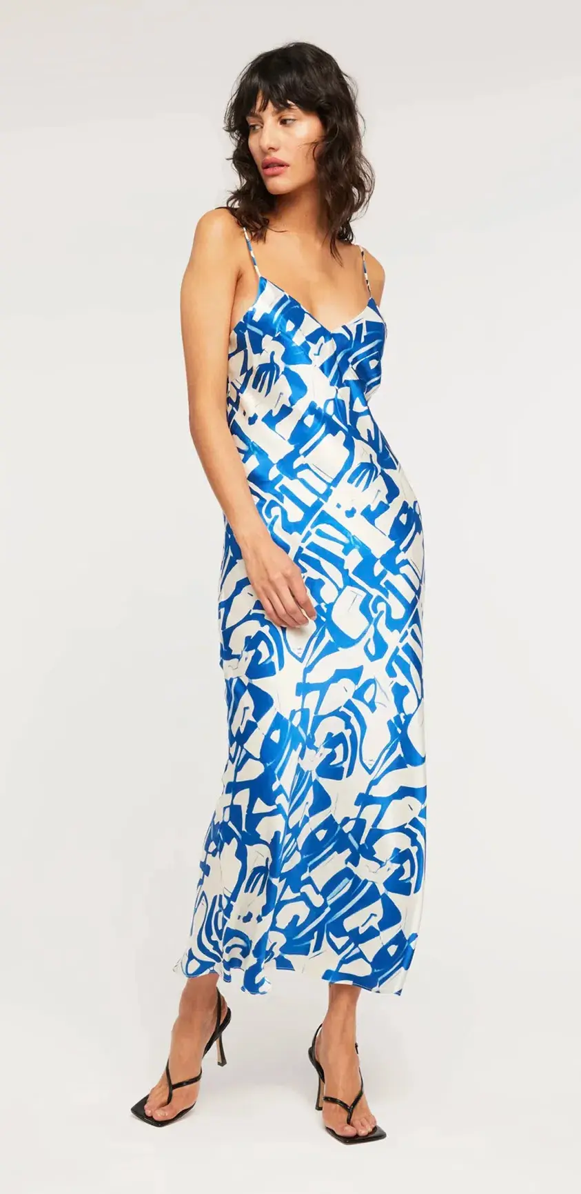 Ginia Fresco Dress Blue Multi Size 8 - Image 3