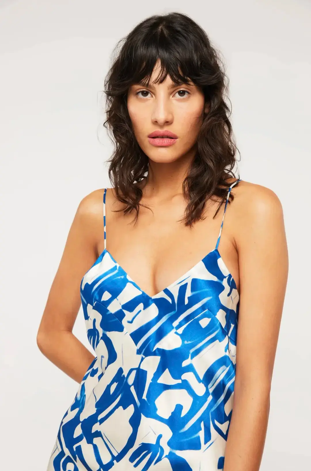 Ginia Fresco Dress Blue Multi Size 8 for rent on The Volte - main image