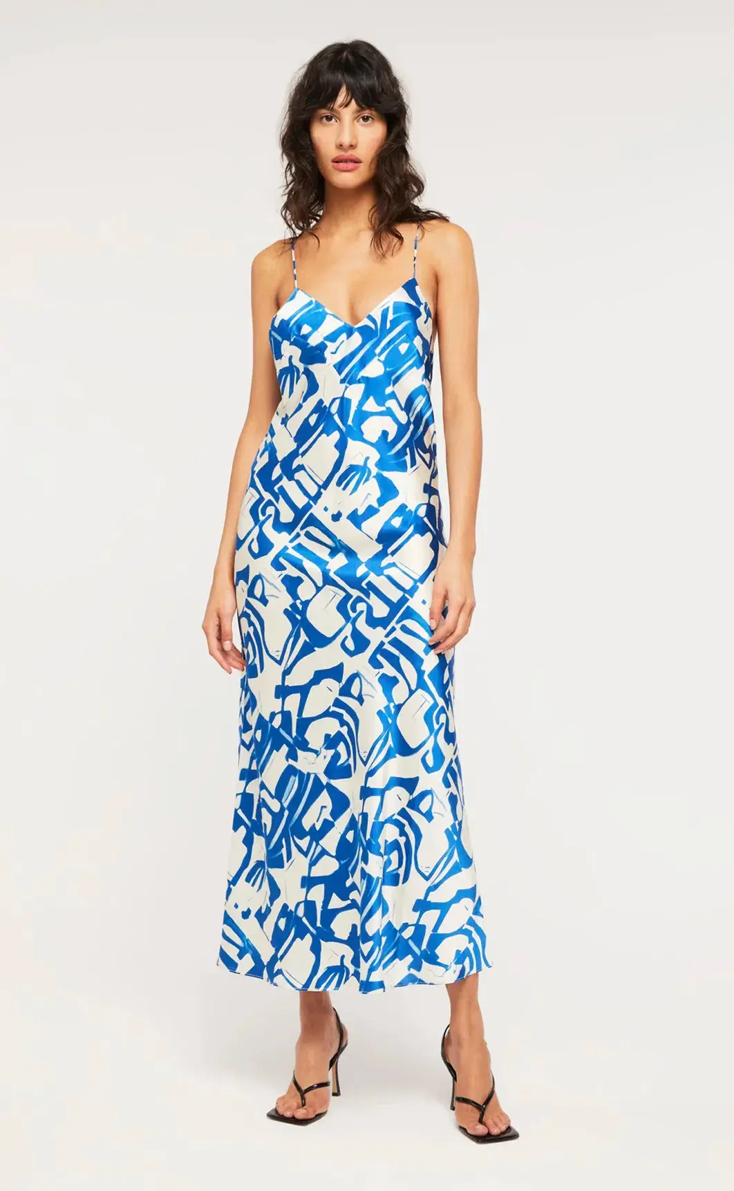 Ginia Fresco Dress Blue Multi Size 8 for rent on The Volte - main image