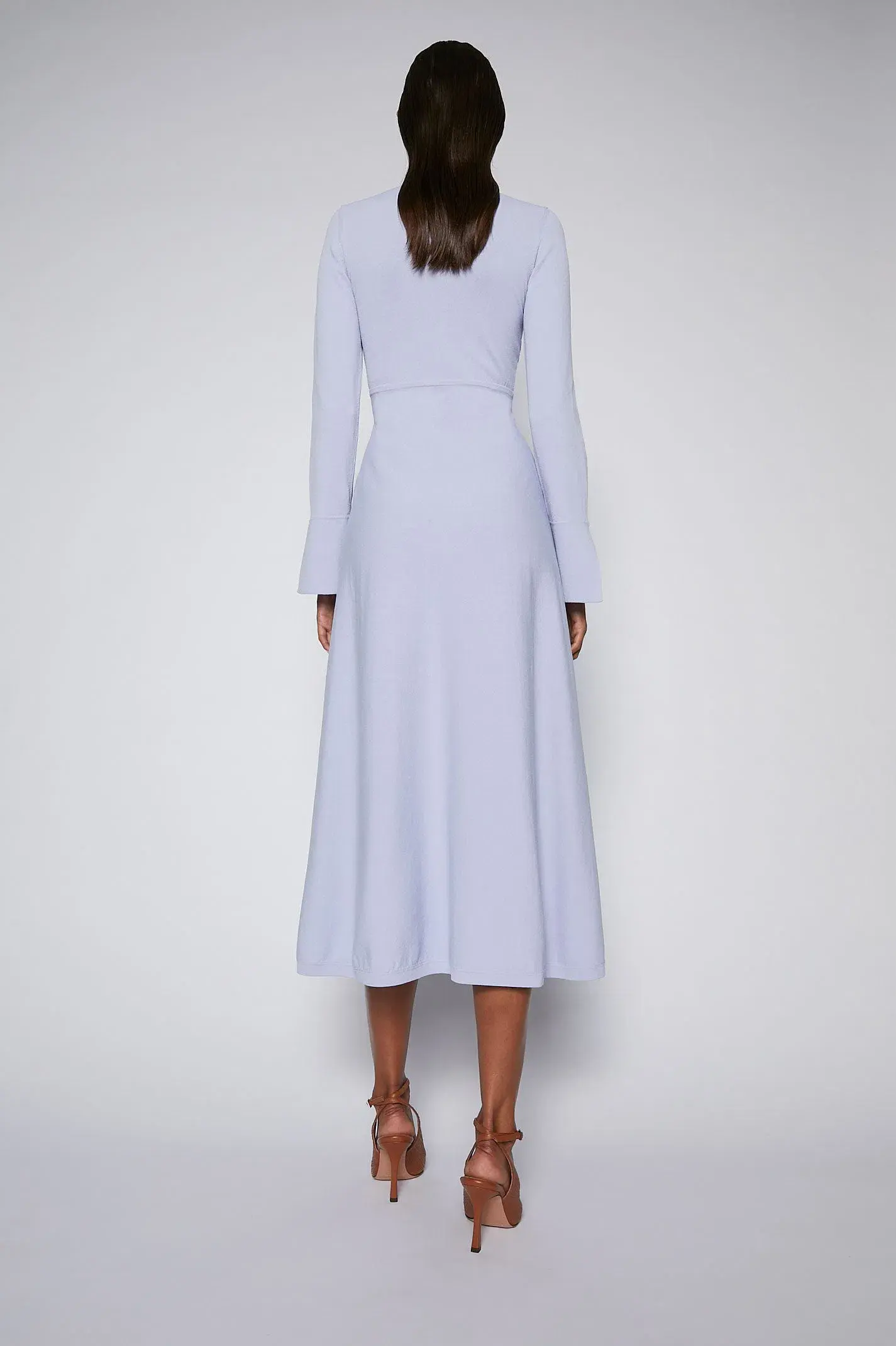 Scanlan Theodore Crepe Knit Keyhole Dress in Lilac Size S/AU 8 - Image 2
