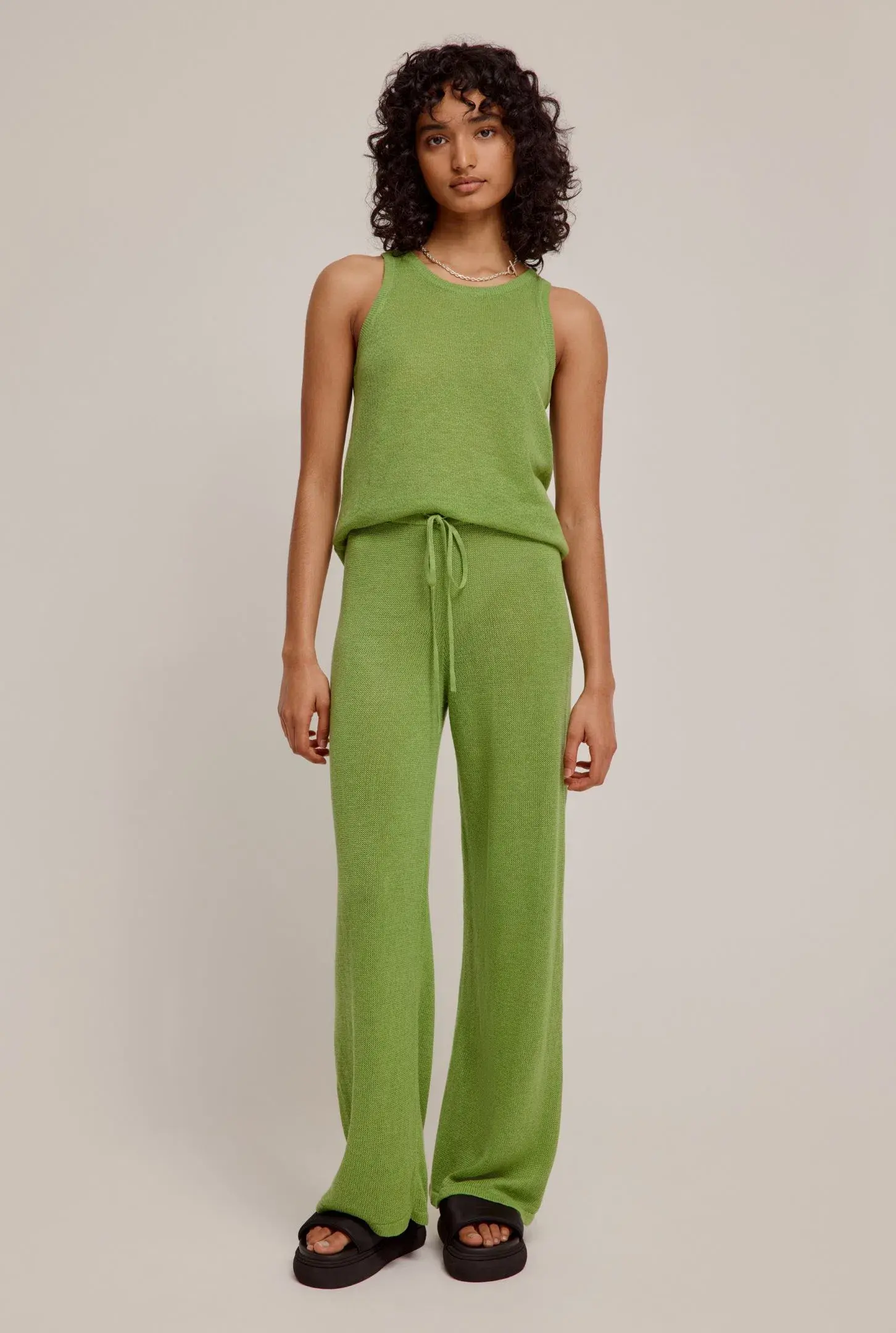 Venroy Linen Knitted Set Green Size 8 - Image 1