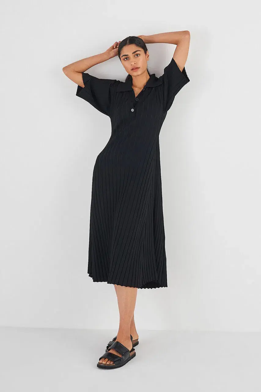 Oroton Knit Polo Dress Black Size XS/AU 8 for rent on The Volte - main image