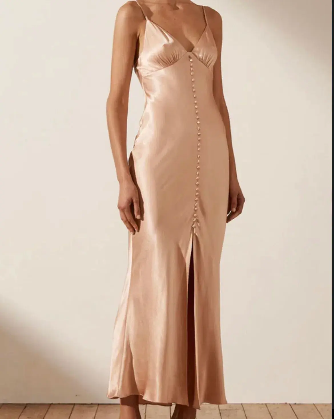Shona Joy La Lune Bias Slip Dress in Dessert Rose Size 6 - Image 4