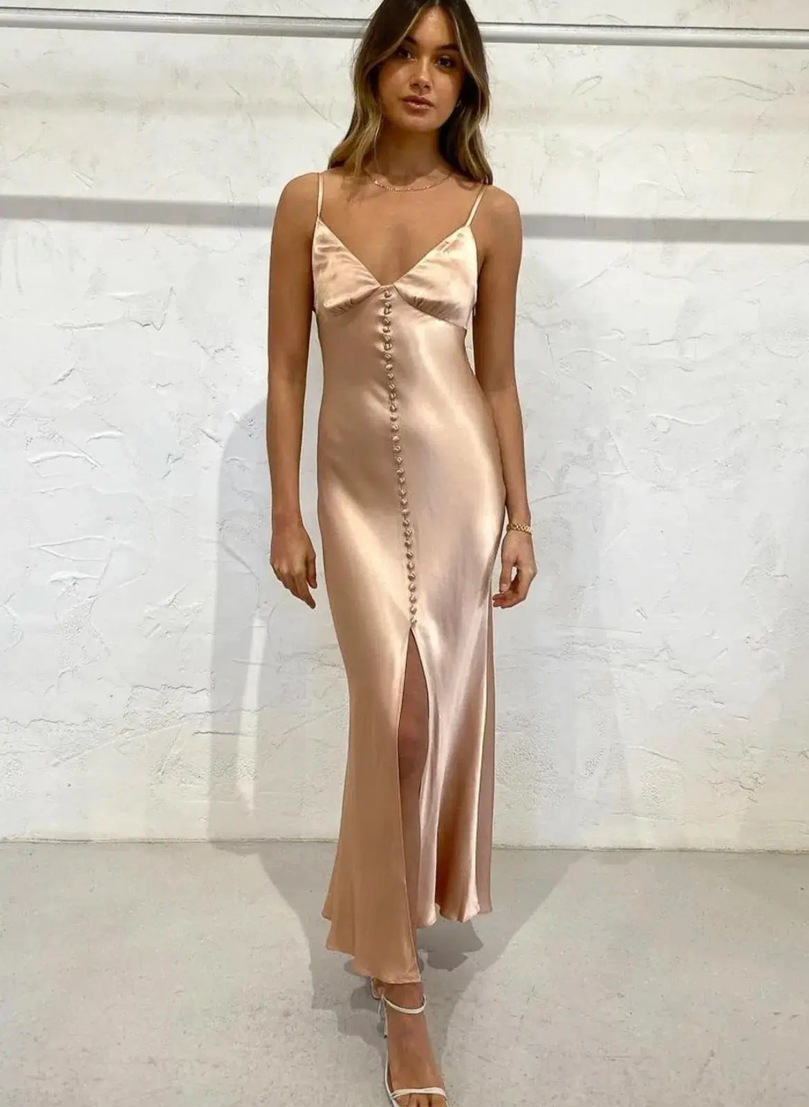Shona Joy La Lune Bias Slip Dress in Dessert Rose Size 6 - Image 1
