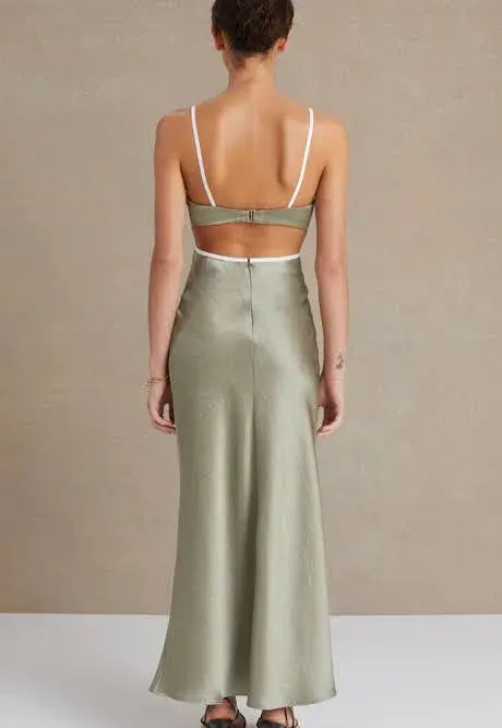 Bec & Bridge Veronique Maxi Dress - Sage Green Size AU 6 - Image 5