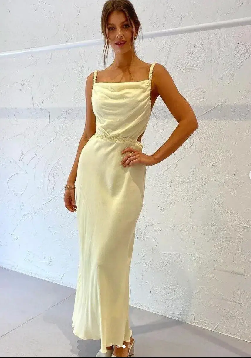 Bec & Bridge Mala Dress in Butter Yellow Size AU 6 - Image 3