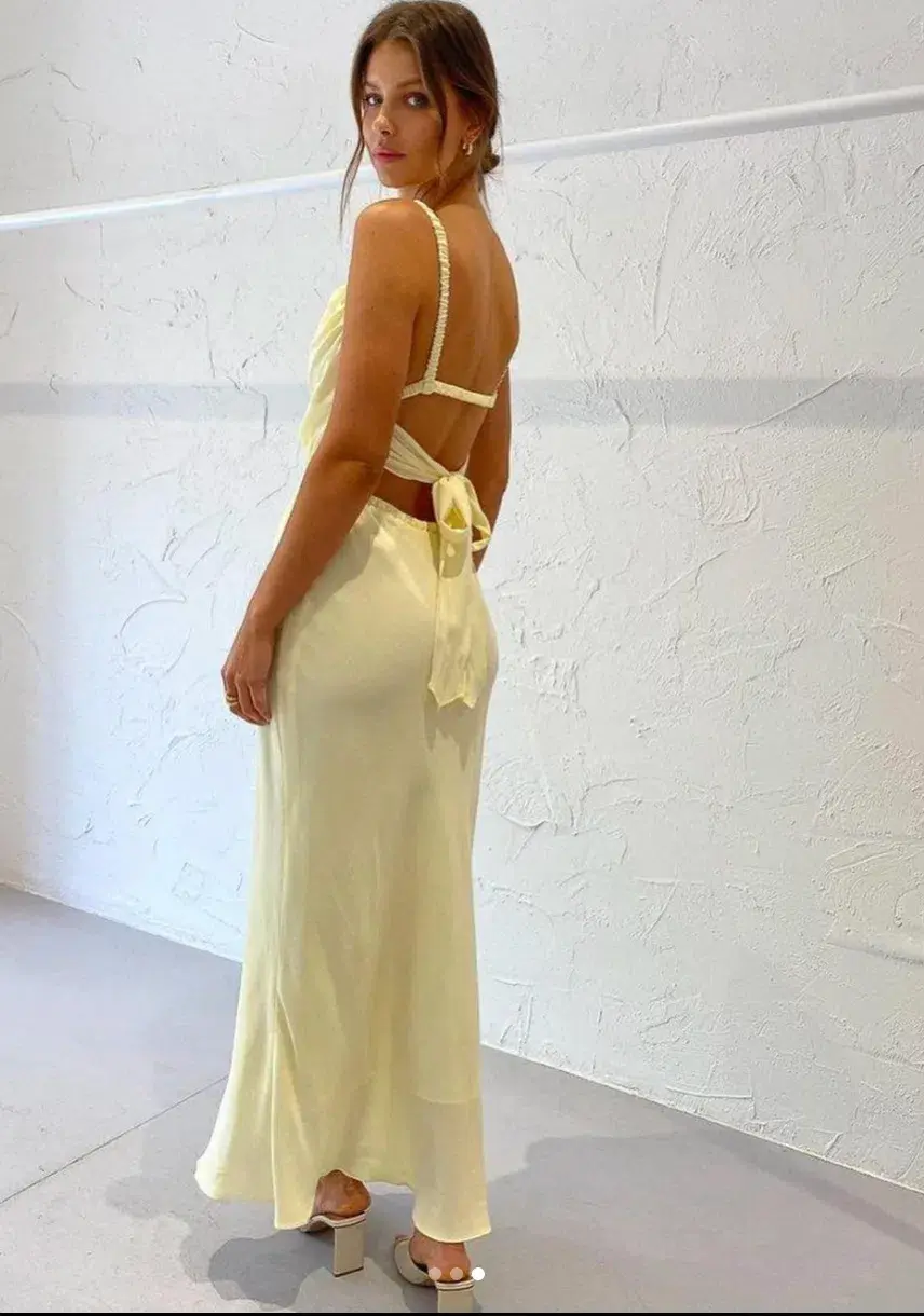 Bec & Bridge Mala Dress in Butter Yellow Size AU 6 - Image 2