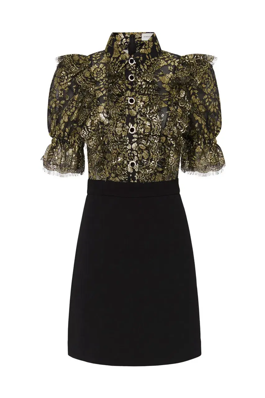 Rebecca Vallance Clementine Short Sleeve Mini Dress Black Size 12 - Image 4