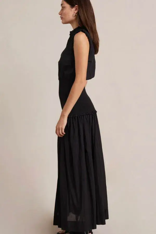 Bec & Bridge Felice Shirred Maxi Dress Black Size 8 / S for rent on The Volte - main image