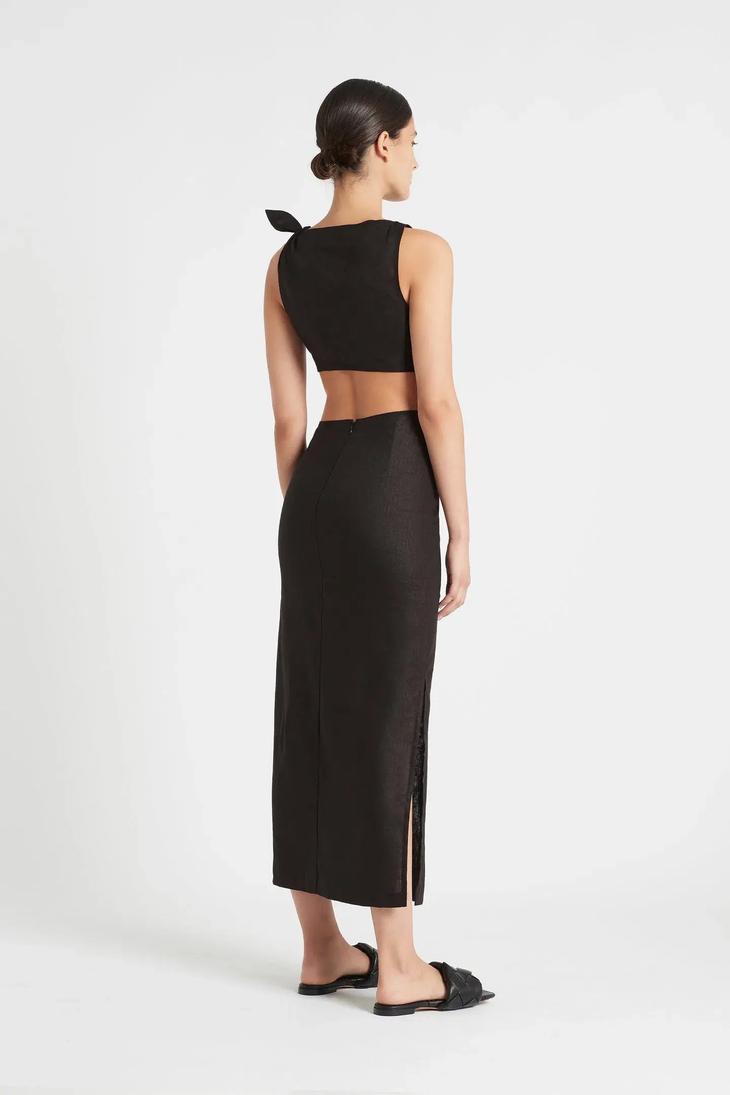Sir the Label Ambroise Knot Midi Dress Black Size AU 6 - Image 2