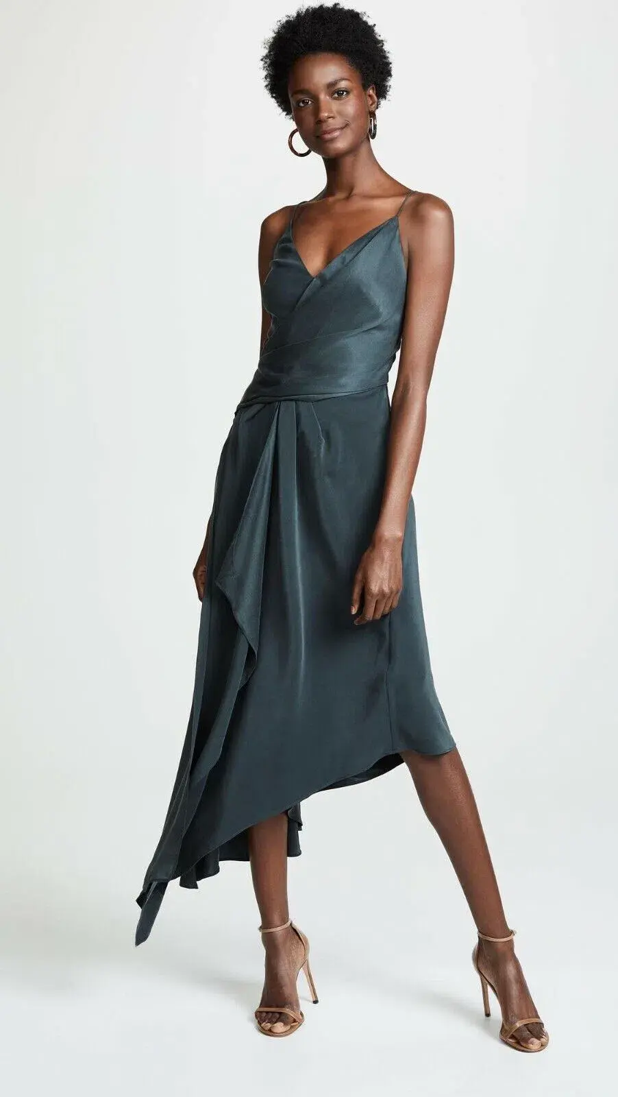 Acler Lucas Silk Dress in Dark Green Size 6 - Image 1