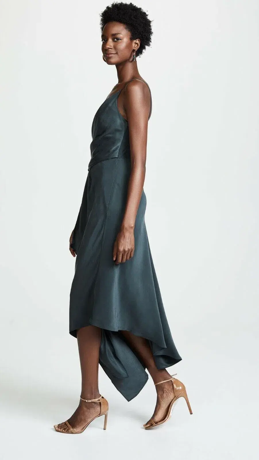 Acler Lucas Silk Dress in Dark Green Size 6 - Image 2