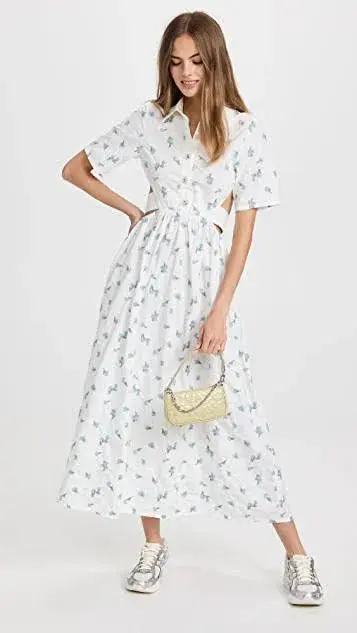 Sister Jane Dream Lapis Shell Shirt Dress Brilliant White Size M+ / Au 12 for rent on The Volte - main image