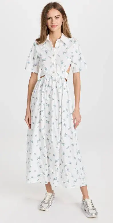 Sister Jane Dream Lapis Shell Shirt Dress Brilliant White Size M+ / Au 12 - Image 1