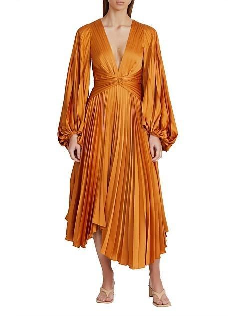 Acler Palms Dress Orange Size AU 10 for rent on The Volte - main image