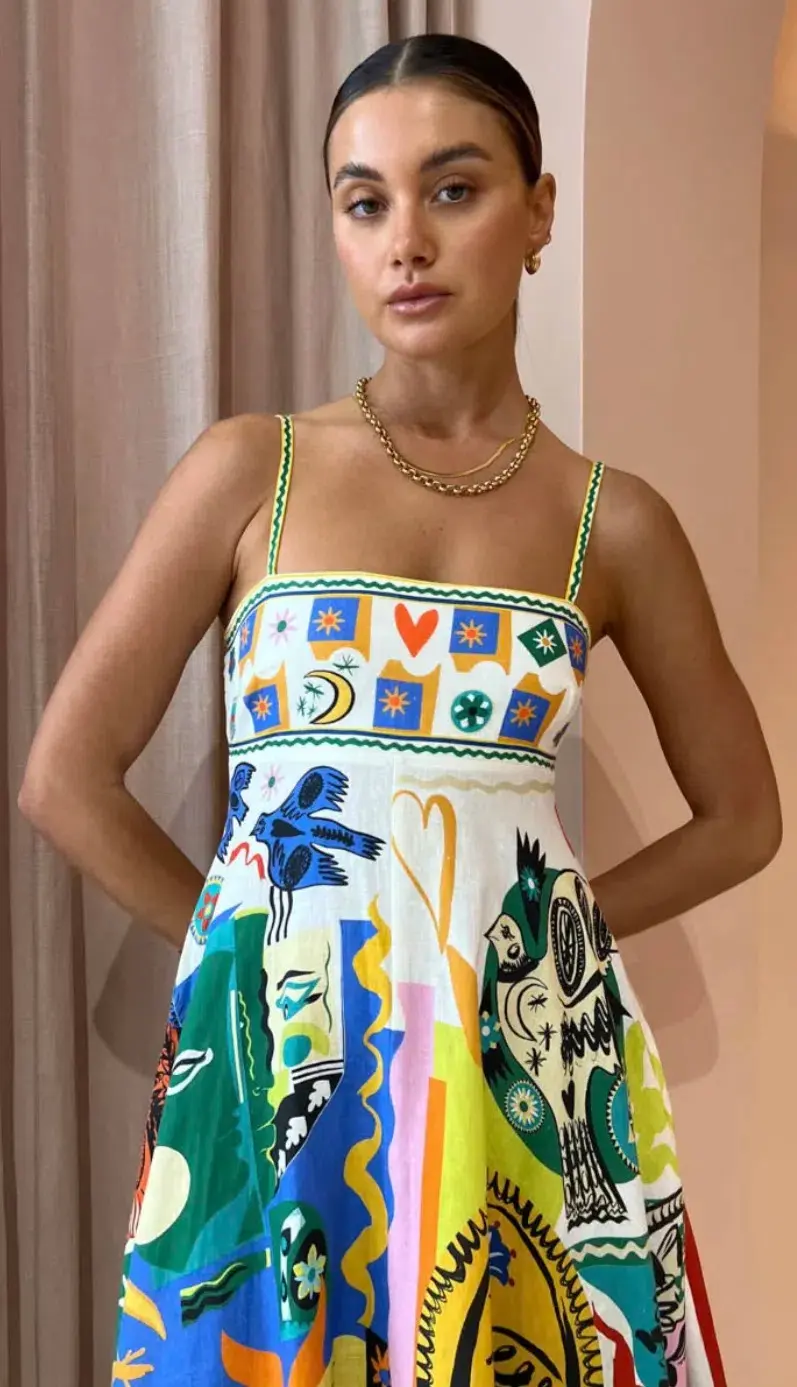 Alemais Soleil Sundress Multi Size 10 for rent on The Volte - main image