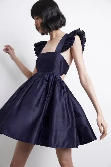 Aje Revitalise Frill Mini Dress Washed Indigo Size 6 / XS - Image 4