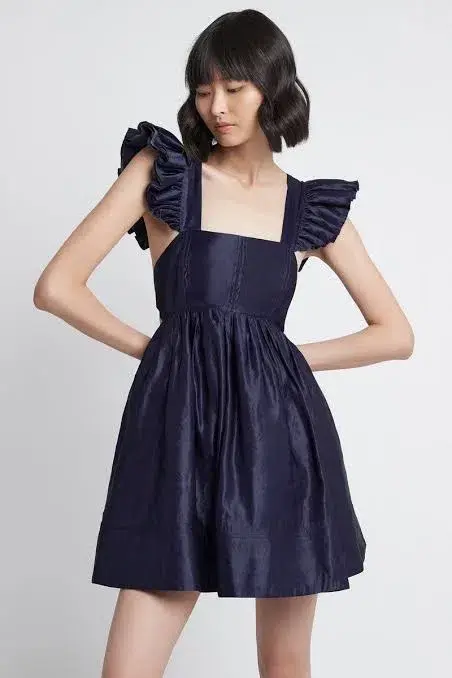 Aje Revitalise Frill Mini Dress Washed Indigo Size 6 / XS - Image 2