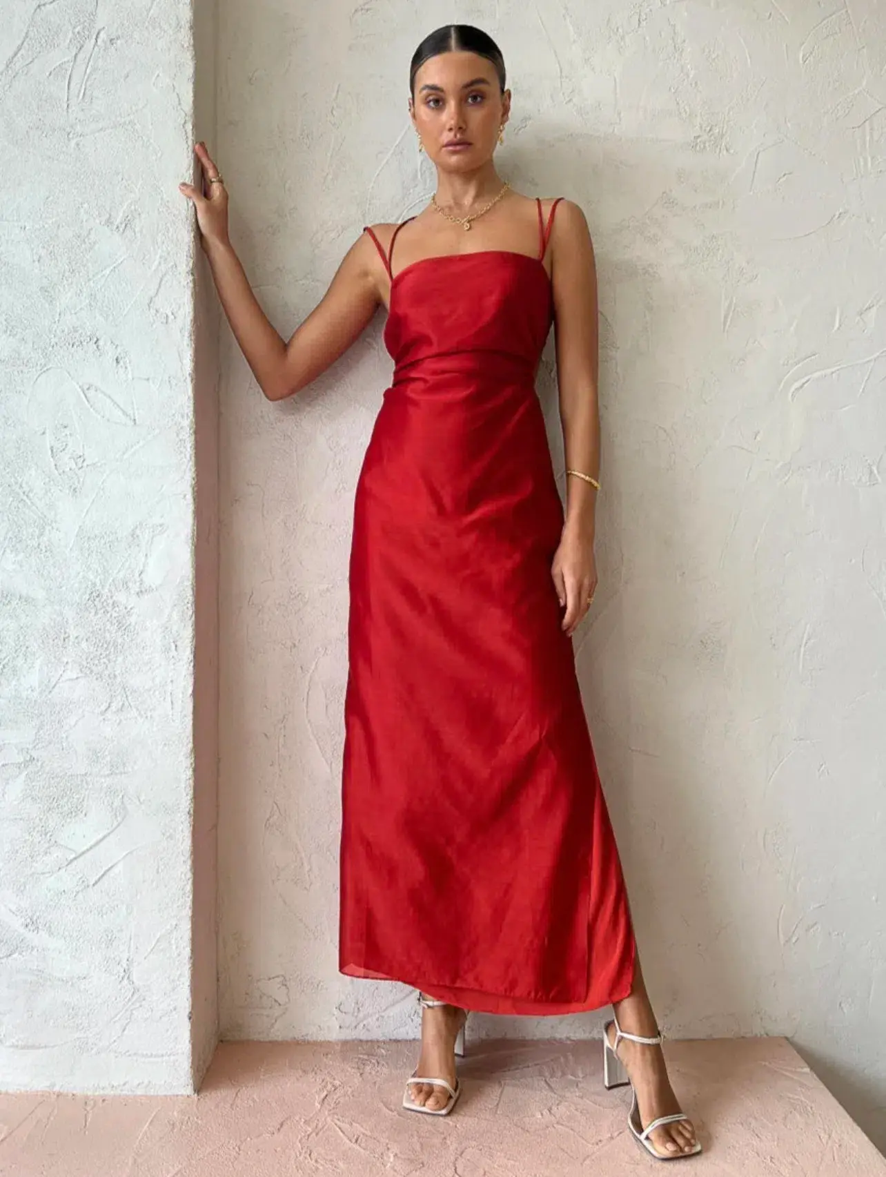 Sir the Label Lucelia Cut Out Midi Dress Red Size 10 - Image 2