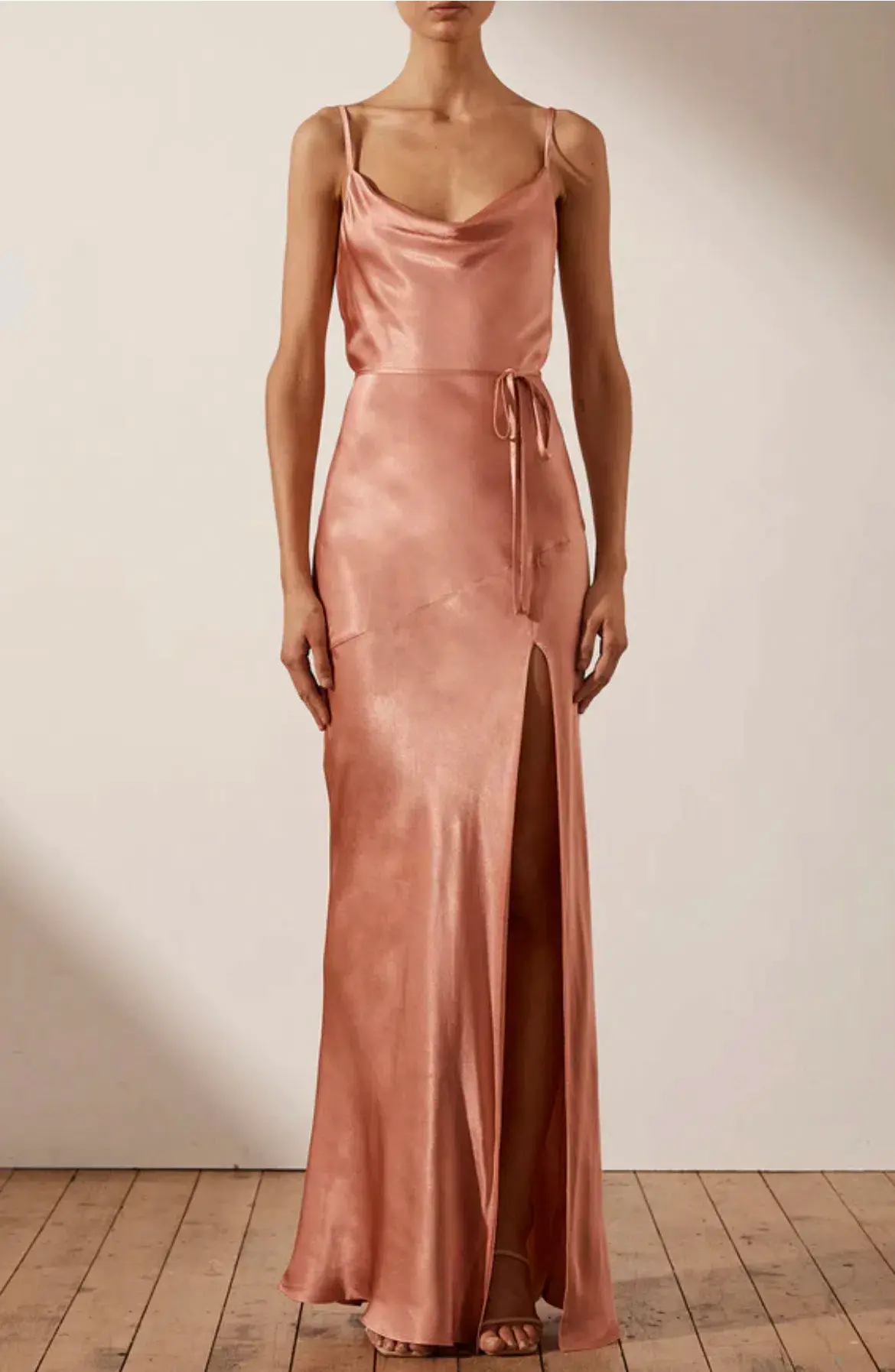 Shona Joy - La Lune Bias Cowl Maxi Dress - Rosé - Size 8 - Image 1