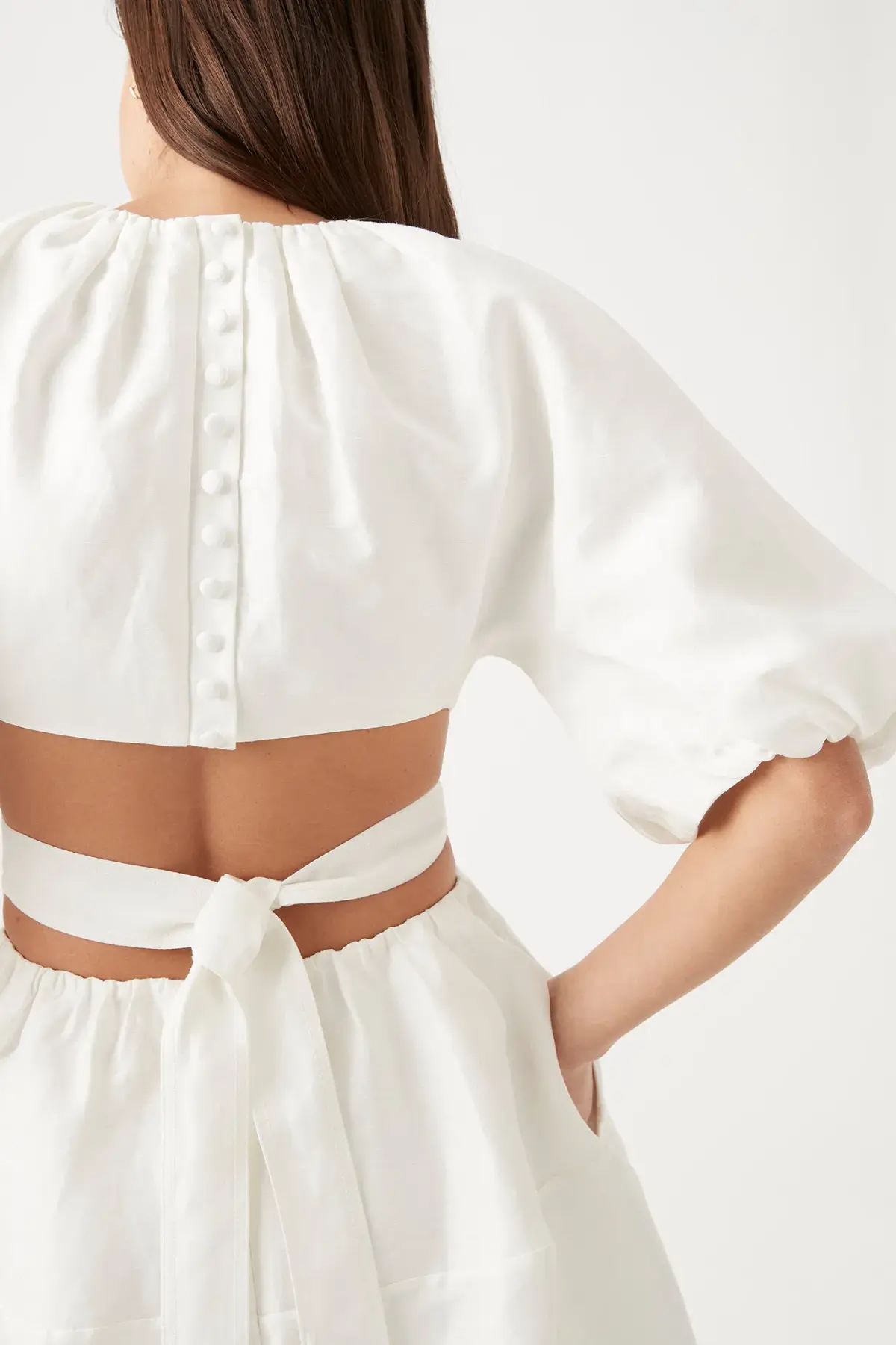 Aje Mimosa Cut Out  Mini Dress Ivory Size 8 - Image 2