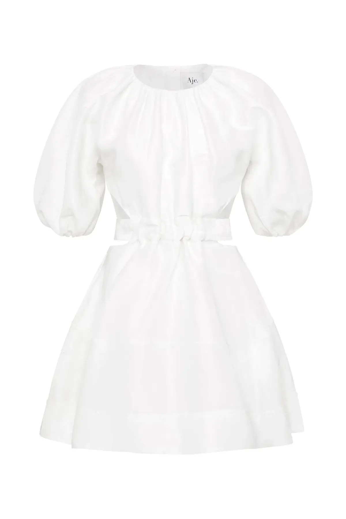 Aje Mimosa Cut Out  Mini Dress Ivory Size 8 - Image 3