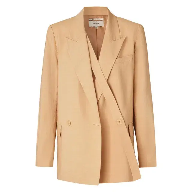 Oroton Double Breasted Blazer Pink Sand Size 6 - Image 3
