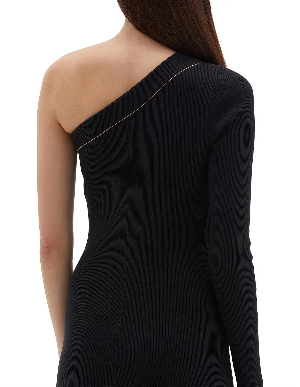 Bassike Asymmetrical One Shoulder Dress Black Size 4 - Image 5