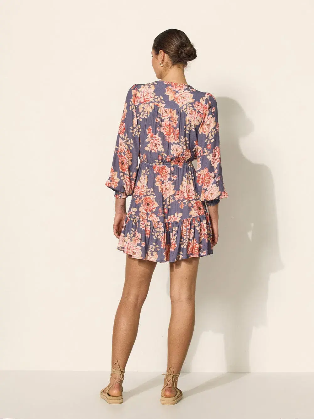 Kivari Madelyn Tie Front Mini Dress Floral Size 14 - Image 3