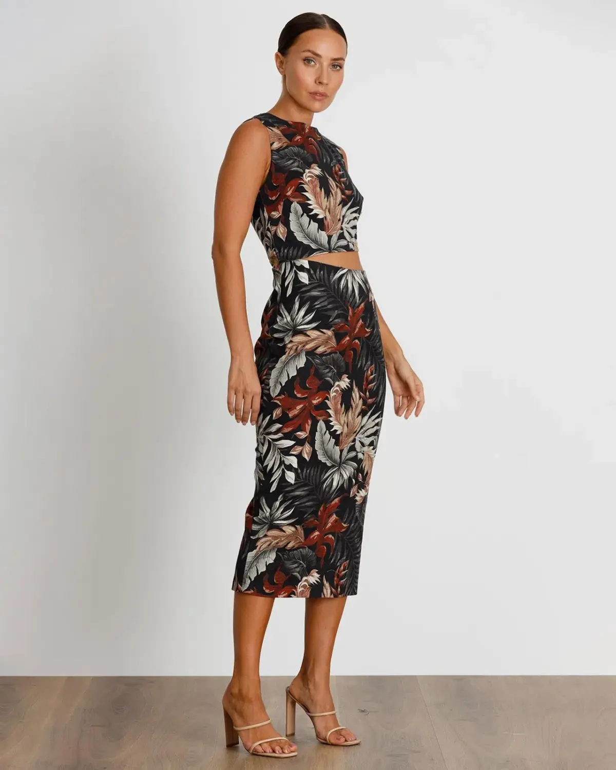 Pasduchas Keep Palm Midi Dress Print Size 8 - Image 2