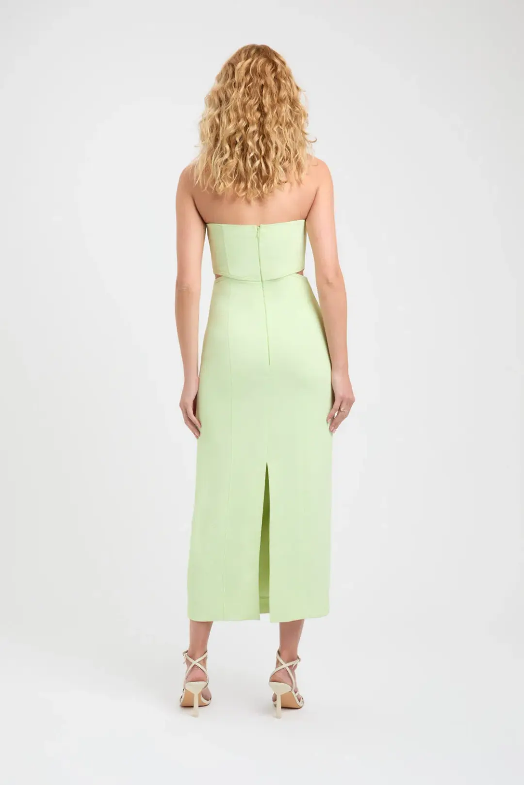 Kookai Oyster Cut Out Midi Dress Lime Green Size 40/Au 12 for rent on The Volte - main image