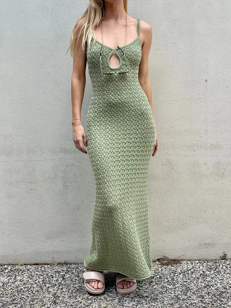 Bec & Bridge Effie Knit Dress Sage Size 10 - Image 2