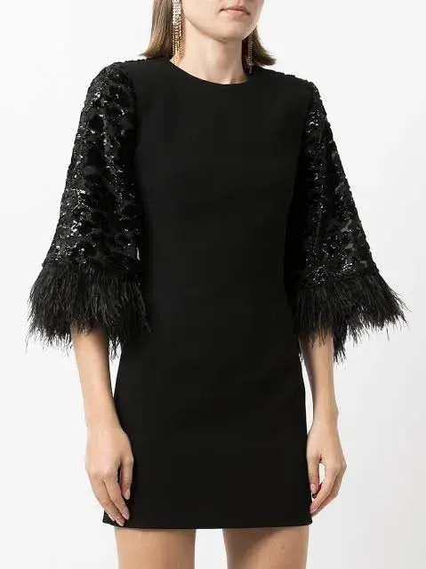 Rebecca Vallance Aspen Cape Mini Dress Black Size 8 - Image 2