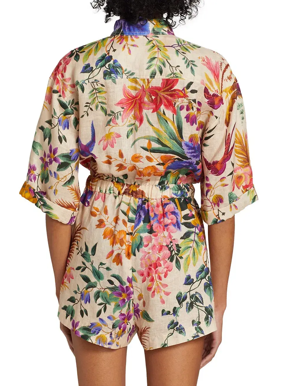 Zimmermann Tropicana Utility Playsuit in Cream Floral size 1 / Au 10 - Image 4