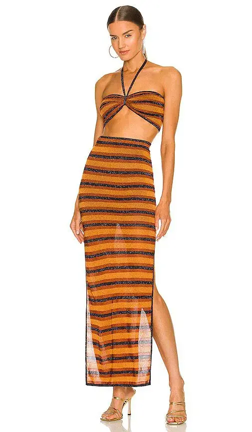 Bec & Bridge Ziggy Lurex Maxi Skirt Print Size 8 - Image 1