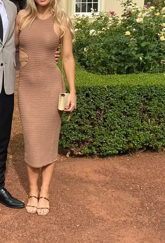 Michael Costello x REVOLVE Athena Midi Dress Brown Size 8 - Image 4